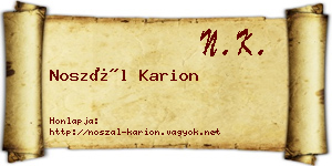 Noszál Karion névjegykártya